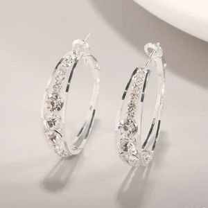 All💎2/$25!!✨️18k Plated Zircon Diamond Hoop Earrings